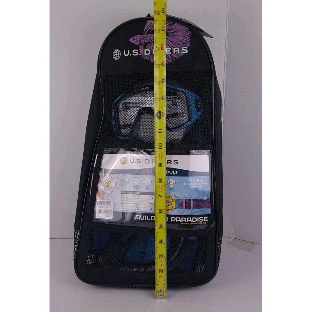 U.S. Divers‎ Avila 2.0 Paradise Adult Snorkel Set Betta Black Blue Size Medium